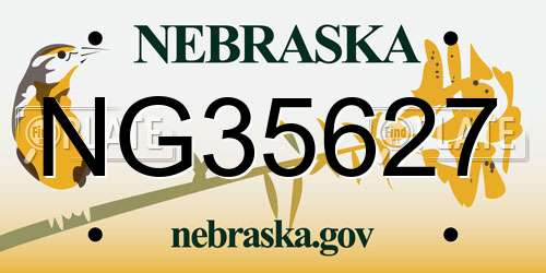 NG35627 Nebraska License Plate