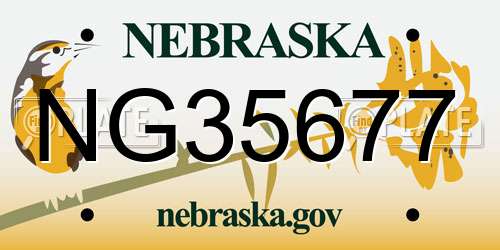 NG35677 Nebraska License Plate