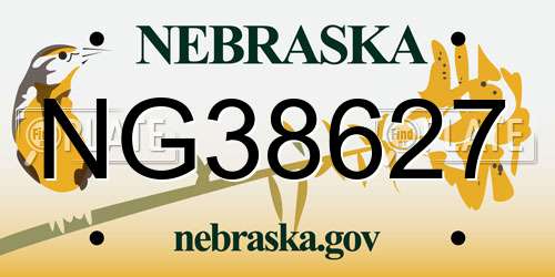 NG38627 Nebraska License Plate