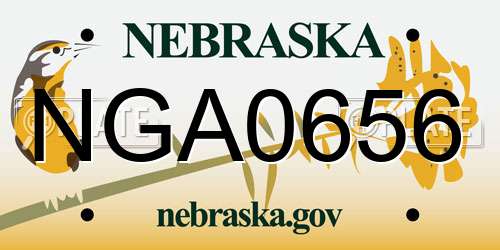 NGA0656 Nebraska License Plate