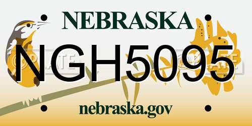 NGH5095 Nebraska License Plate