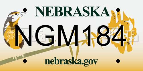 NGM184 Nebraska License Plate