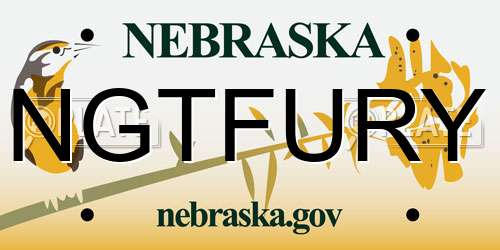 NGTFURY Nebraska License Plate