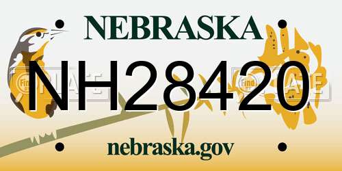 NH28420 Nebraska License Plate