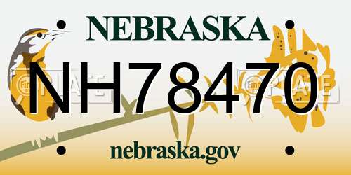NH78470 Nebraska License Plate