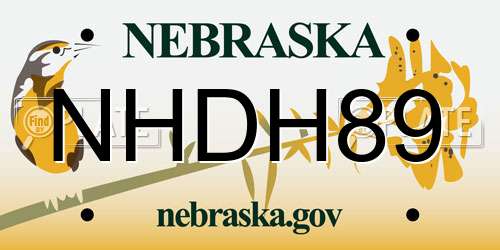 NHDH89 Nebraska License Plate