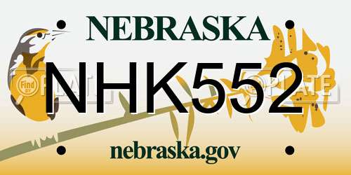 NHK552 Nebraska License Plate