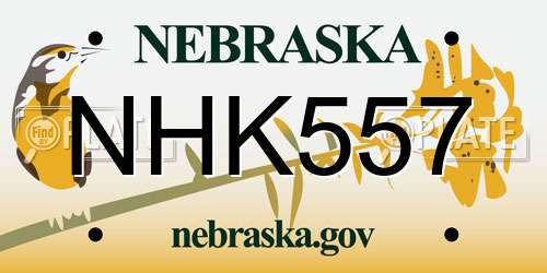 NHK557 Nebraska License Plate