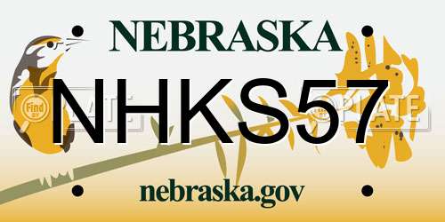 NHKS57 Nebraska License Plate