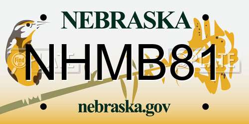 NHMB81 Nebraska License Plate