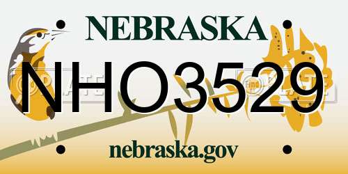 NHO3529 Nebraska License Plate