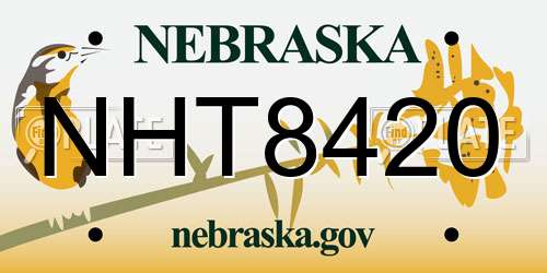 NHT8420 Nebraska License Plate
