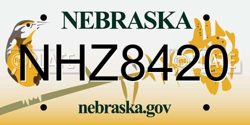 NHZ8420 Nebraska License Plate
