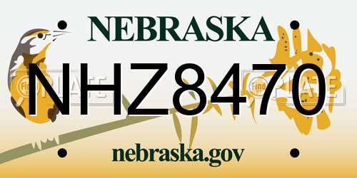 NHZ8470 Nebraska License Plate