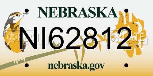 NI62812 Nebraska License Plate