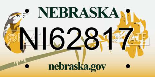NI62817 Nebraska License Plate