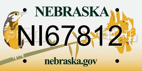 NI67812 Nebraska License Plate