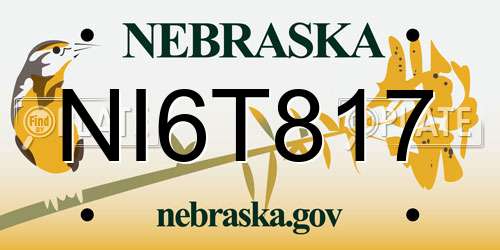 NI6T817 Nebraska License Plate