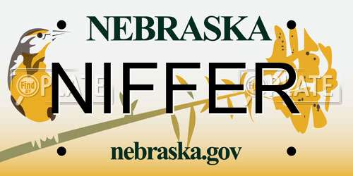 NIFFER Nebraska License Plate