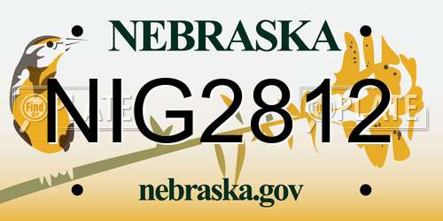 NIG2812 Nebraska License Plate