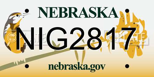 NIG2817 Nebraska License Plate