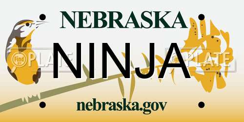NINJA Nebraska License Plate