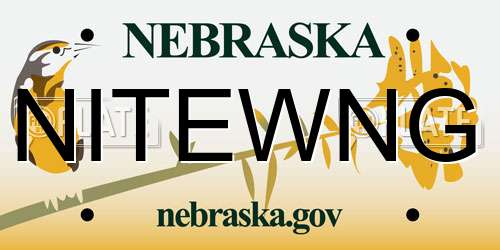 NITEWNG Nebraska License Plate