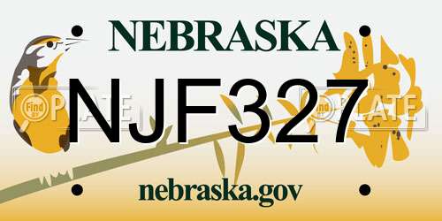 NJF327 Nebraska License Plate