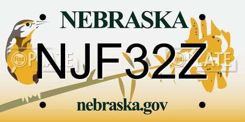 NJF32Z Nebraska License Plate