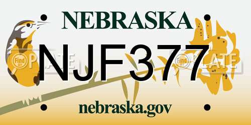 NJF377 Nebraska License Plate