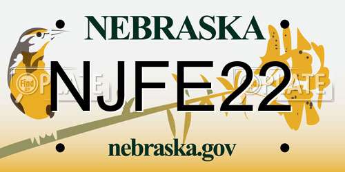 NJFE22 Nebraska License Plate