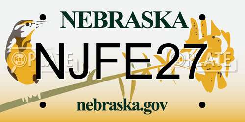 NJFE27 Nebraska License Plate