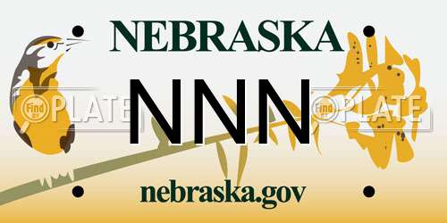 NNN Nebraska License Plate