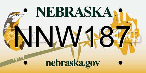 NNW187 Nebraska License Plate