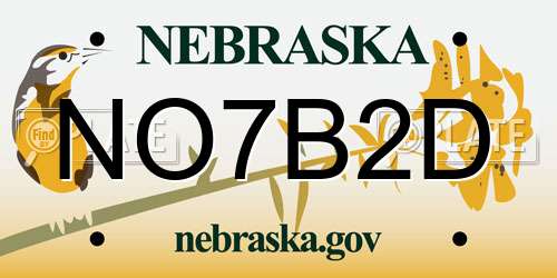 NO7B2D Nebraska License Plate