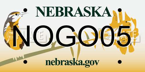 NOGO05 Nebraska License Plate