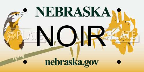 NOIR Nebraska License Plate