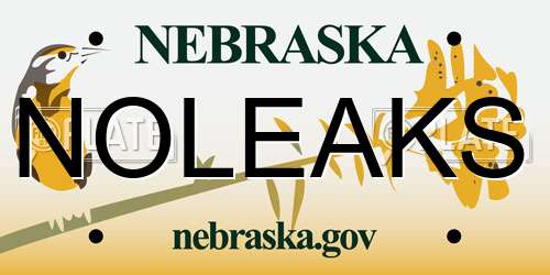 NOLEAKS Nebraska License Plate