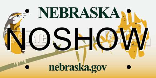 NOSHOW Nebraska License Plate
