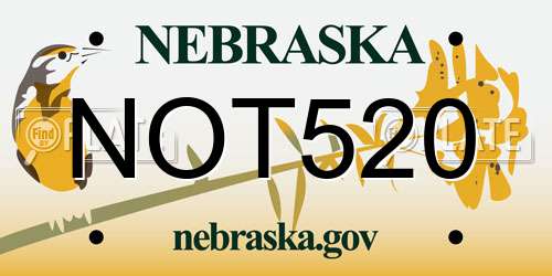 NOT520 Nebraska License Plate