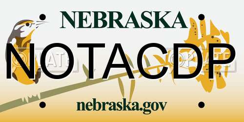 NOTACDP Nebraska License Plate