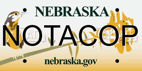 NOTACOP Nebraska License Plate