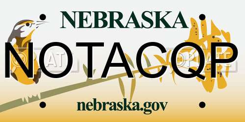 NOTACQP Nebraska License Plate