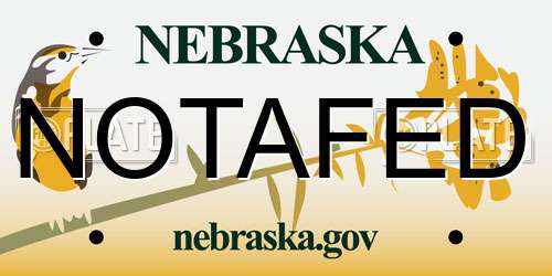 NOTAFED Nebraska License Plate