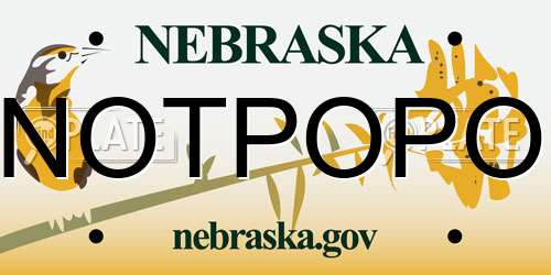 NOTPOPO Nebraska License Plate