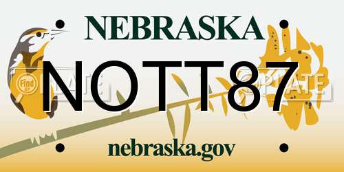 NOTT87 Nebraska License Plate