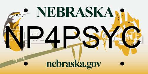 NP4PSYC Nebraska License Plate