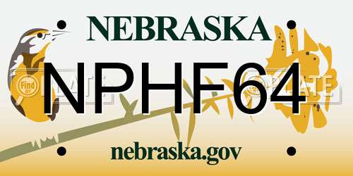 NPHF64 Nebraska License Plate