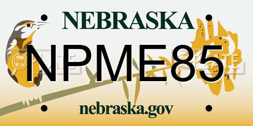 NPME85 Nebraska License Plate