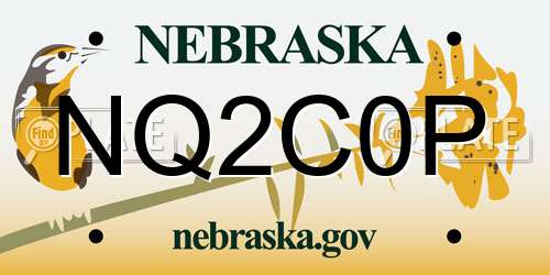 NQ2C0P Nebraska License Plate